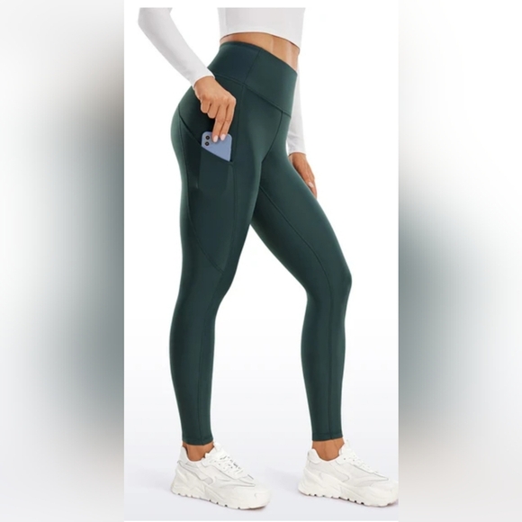 Pacific Legend Pants - Stylish Teal High-Waisted Leggings Pockets In Side Size Small .